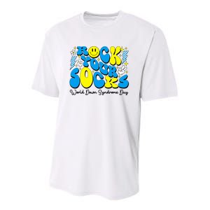 Groovy Rock Your Socks World Down Syndrome Awareness Day Youth Performance Sprint T-Shirt