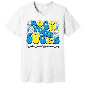 Groovy Rock Your Socks World Down Syndrome Awareness Day Premium T-Shirt