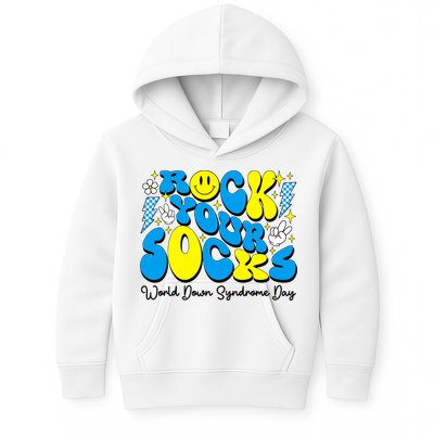 Groovy Rock Your Socks World Down Syndrome Awareness Day Kids Hoodie