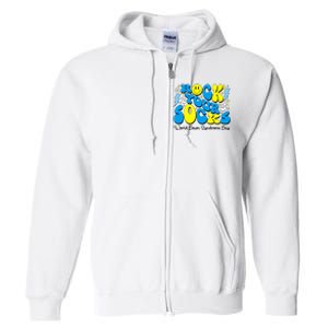 Groovy Rock Your Socks World Down Syndrome Awareness Day Full Zip Hoodie