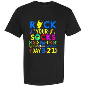 Gifts Rock Your Socks Down Syndrome Day Awareness Garment-Dyed Heavyweight T-Shirt