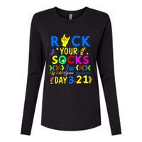 Gifts Rock Your Socks Down Syndrome Day Awareness Womens Cotton Relaxed Long Sleeve T-Shirt