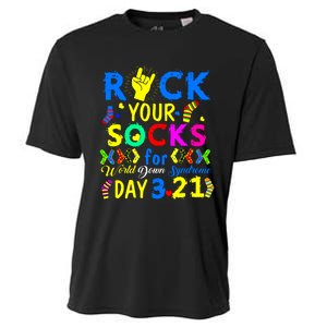 Gifts Rock Your Socks Down Syndrome Day Awareness Cooling Performance Crew T-Shirt