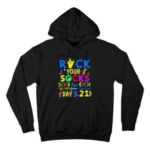 Gifts Rock Your Socks Down Syndrome Day Awareness Hoodie