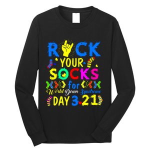 Gifts Rock Your Socks Down Syndrome Day Awareness Long Sleeve Shirt