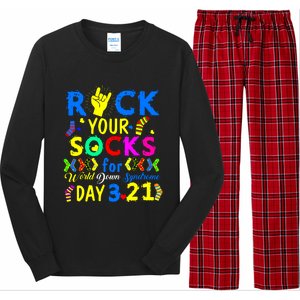 Gifts Rock Your Socks Down Syndrome Day Awareness Long Sleeve Pajama Set