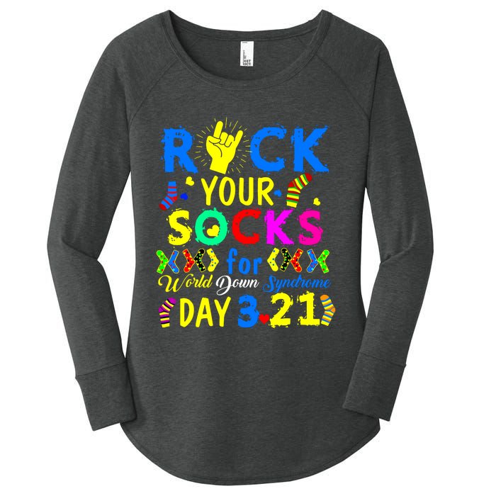 Gifts Rock Your Socks Down Syndrome Day Awareness Women's Perfect Tri Tunic Long Sleeve Shirt