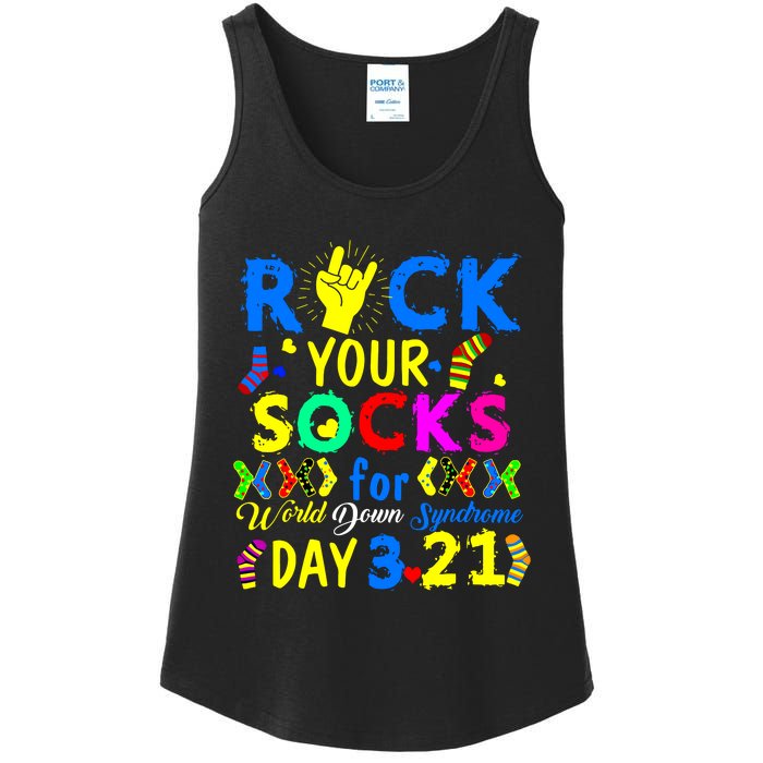 Gifts Rock Your Socks Down Syndrome Day Awareness Ladies Essential Tank