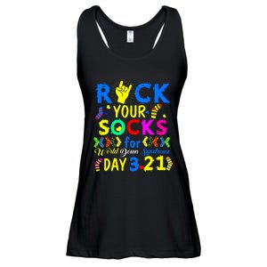 Gifts Rock Your Socks Down Syndrome Day Awareness Ladies Essential Flowy Tank