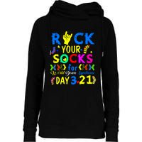 Gifts Rock Your Socks Down Syndrome Day Awareness Womens Funnel Neck Pullover Hood