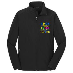 Gifts Rock Your Socks Down Syndrome Day Awareness Core Soft Shell Jacket