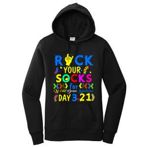 Gifts Rock Your Socks Down Syndrome Day Awareness Women's Pullover Hoodie