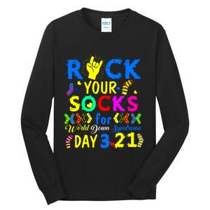 Gifts Rock Your Socks Down Syndrome Day Awareness Tall Long Sleeve T-Shirt