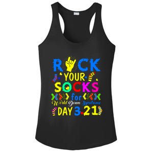 Gifts Rock Your Socks Down Syndrome Day Awareness Ladies PosiCharge Competitor Racerback Tank