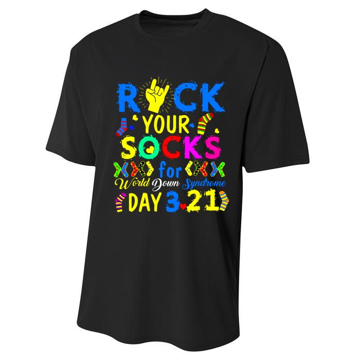 Gifts Rock Your Socks Down Syndrome Day Awareness Performance Sprint T-Shirt