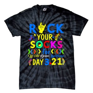 Gifts Rock Your Socks Down Syndrome Day Awareness Tie-Dye T-Shirt