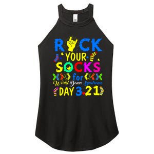 Gifts Rock Your Socks Down Syndrome Day Awareness Women's Perfect Tri Rocker Tank