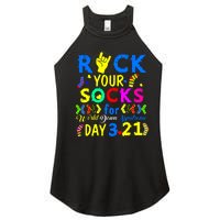 Gifts Rock Your Socks Down Syndrome Day Awareness Women's Perfect Tri Rocker Tank