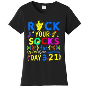 Gifts Rock Your Socks Down Syndrome Day Awareness Women's T-Shirt