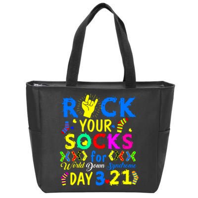 Gifts Rock Your Socks Down Syndrome Day Awareness Zip Tote Bag