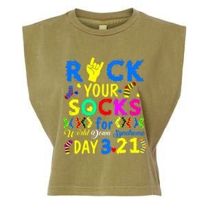 Gifts Rock Your Socks Down Syndrome Day Awareness Garment-Dyed Women's Muscle Tee