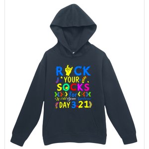 Gifts Rock Your Socks Down Syndrome Day Awareness Urban Pullover Hoodie