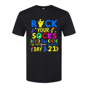 Gifts Rock Your Socks Down Syndrome Day Awareness Softstyle CVC T-Shirt