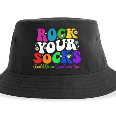 Groovy Rock Your Socks Down Syndrome Awareness Day Wdsd Sustainable Bucket Hat