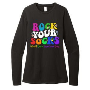 Groovy Rock Your Socks Down Syndrome Awareness Day Wdsd Womens CVC Long Sleeve Shirt