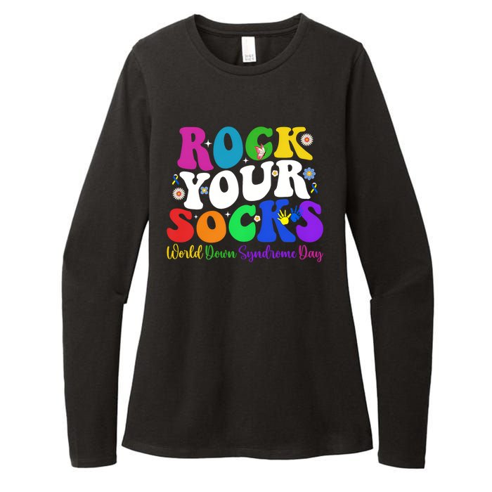 Groovy Rock Your Socks Down Syndrome Awareness Day Wdsd Womens CVC Long Sleeve Shirt