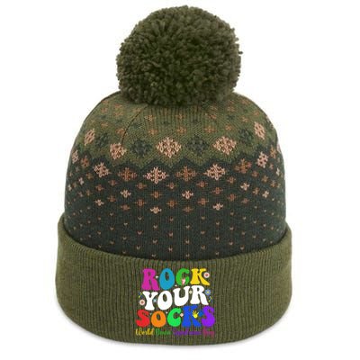 Groovy Rock Your Socks Down Syndrome Awareness Day Wdsd The Baniff Cuffed Pom Beanie