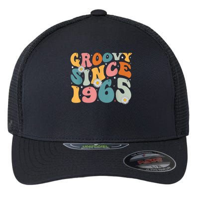 Groovy Since 1965 60th Birthday Retro Born In 1965 Flexfit Unipanel Trucker Cap