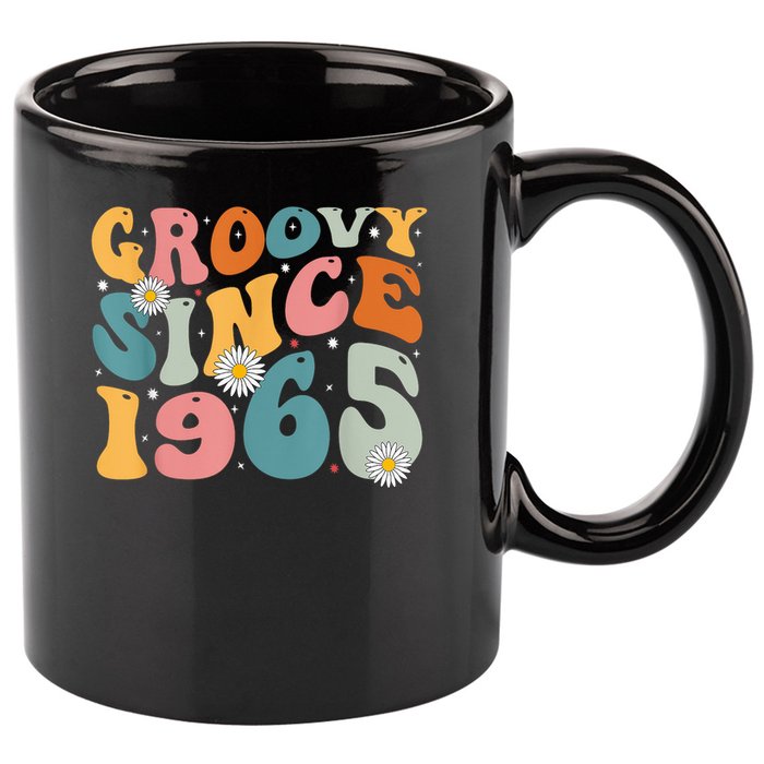 Groovy Since 1965 60th Birthday Retro Born In 1965 11oz C Handle Ceramic Mug