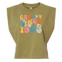 Groovy Since 1965 60th Birthday Retro Born In 1965 Garment-Dyed Women's Muscle Tee