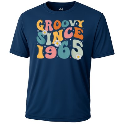 Groovy Since 1965 60th Birthday Retro Born In 1965 Cooling Performance Crew T-Shirt