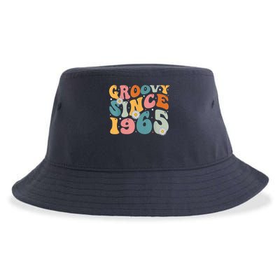Groovy Since 1965 60th Birthday Retro Born In 1965 Sustainable Bucket Hat