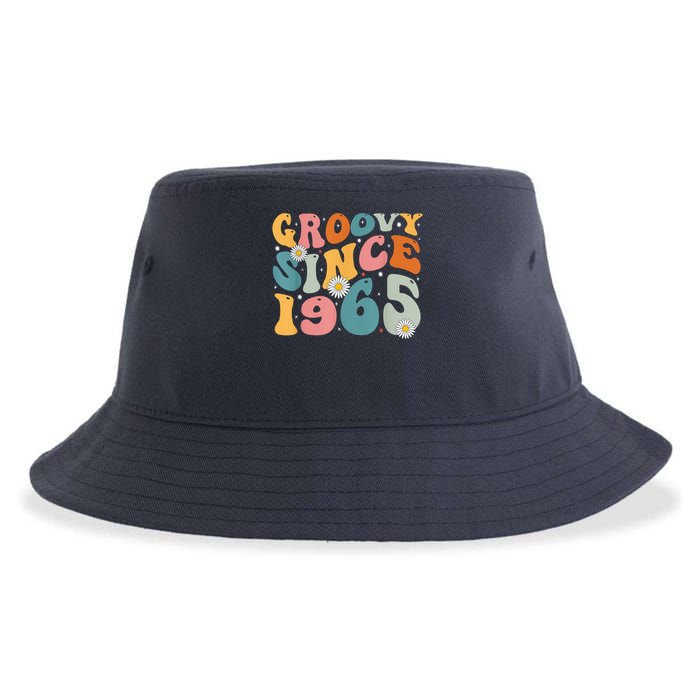 Groovy Since 1965 60th Birthday Retro Born In 1965 Sustainable Bucket Hat
