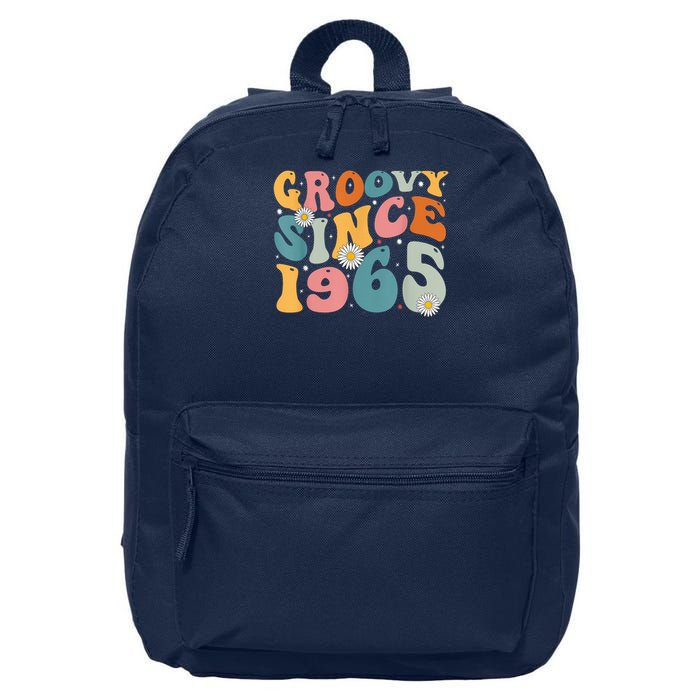 Groovy Since 1965 60th Birthday Retro Born In 1965 16 in Basic Backpack