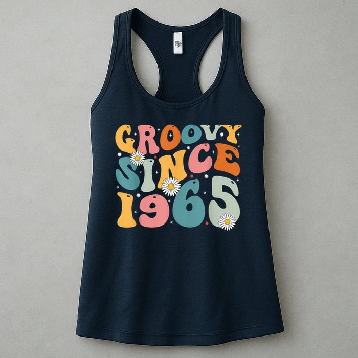 Groovy Since 1965 60th Birthday Retro Born In 1965 Womens Tank Top