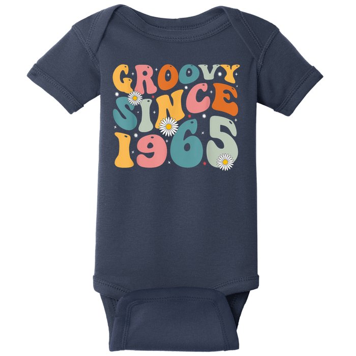 Groovy Since 1965 60th Birthday Retro Born In 1965 Baby Bodysuit