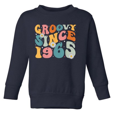 Groovy Since 1965 60th Birthday Retro Born In 1965 Toddler Sweatshirt