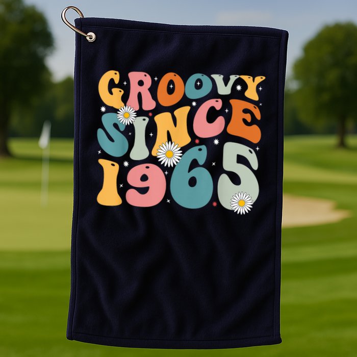 Groovy Since 1965 60th Birthday Retro Born In 1965 Golf Towel