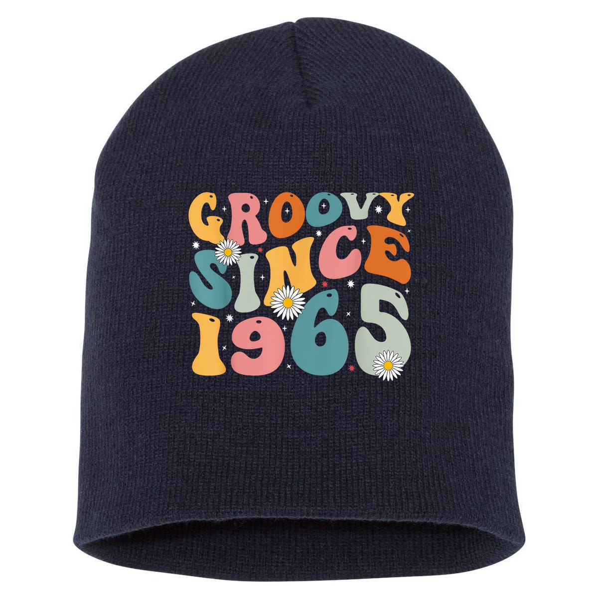 Groovy Since 1965 60th Birthday Retro Born In 1965 Short Acrylic Beanie