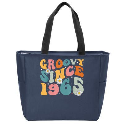Groovy Since 1965 60th Birthday Retro Born In 1965 Zip Tote Bag