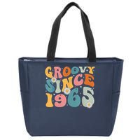 Groovy Since 1965 60th Birthday Retro Born In 1965 Zip Tote Bag