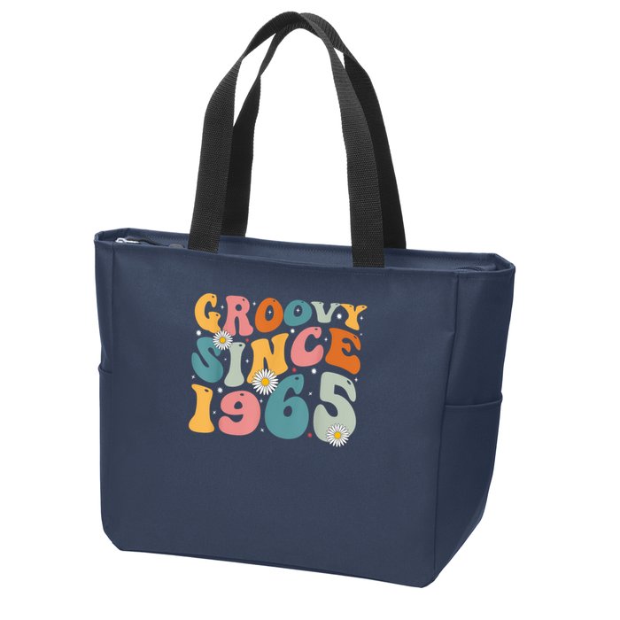 Groovy Since 1965 60th Birthday Retro Born In 1965 Zip Tote Bag