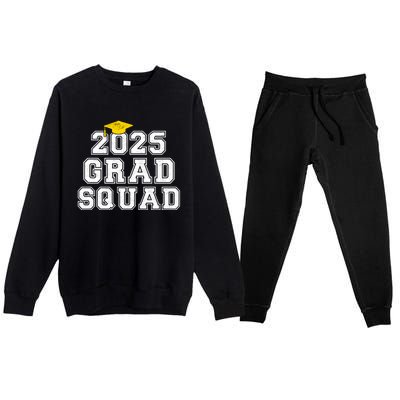 Grad Squad 2025 Vintage Graduation Senior Family Matching Gift Premium Crewneck Sweatsuit Set