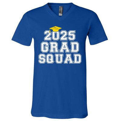 Grad Squad 2025 Vintage Graduation Senior Family Matching Gift V-Neck T-Shirt