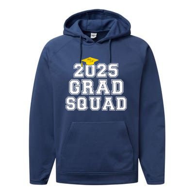 Grad Squad 2025 Vintage Graduation Senior Family Matching Gift Performance Fleece Hoodie