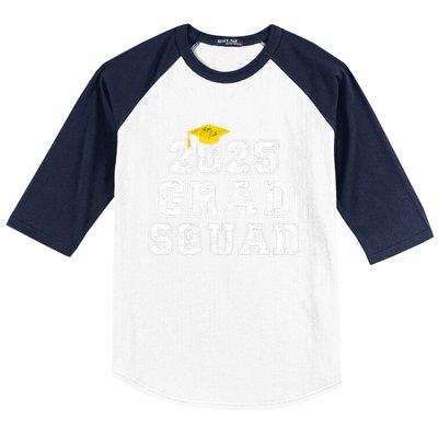 Grad Squad 2025 Vintage Graduation Senior Family Matching Gift Baseball Sleeve Shirt